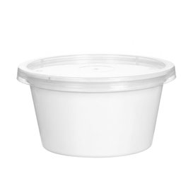 Sauce Cup in PP White avec Lid 4Oz/120ml (100 Units)