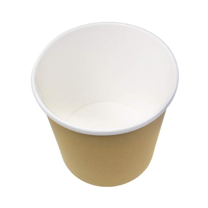 Kraft Carton Pot with White Border 750ml Ø11,7cm (25 Units)