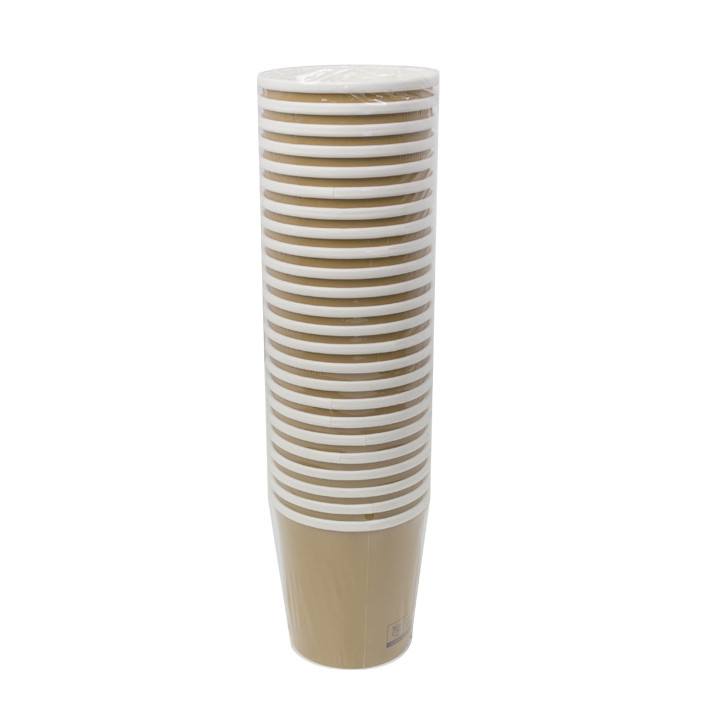 Kraft Carton Pot with White Border 450ml Ø9,8cm (500 Units)