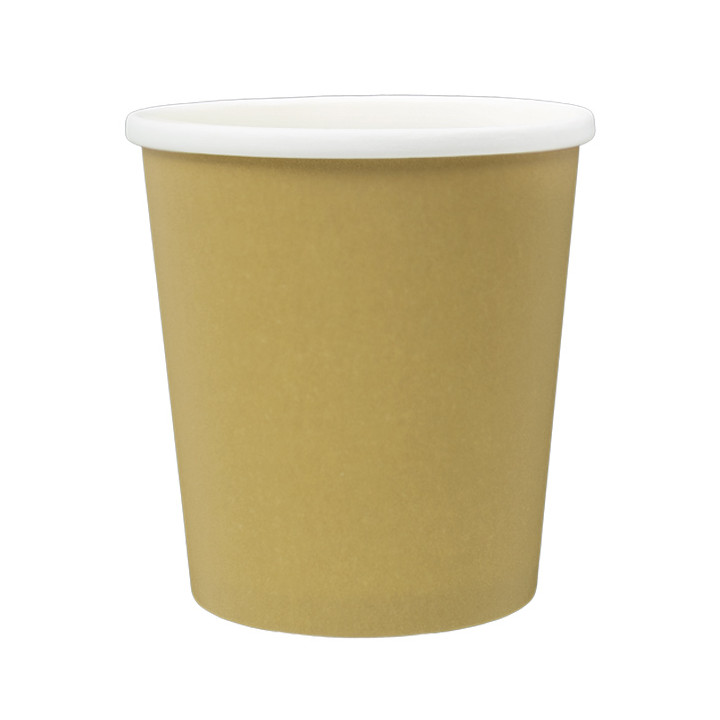 Kraft Carton Pot with White Border 450ml Ø9,8cm (500 Units)