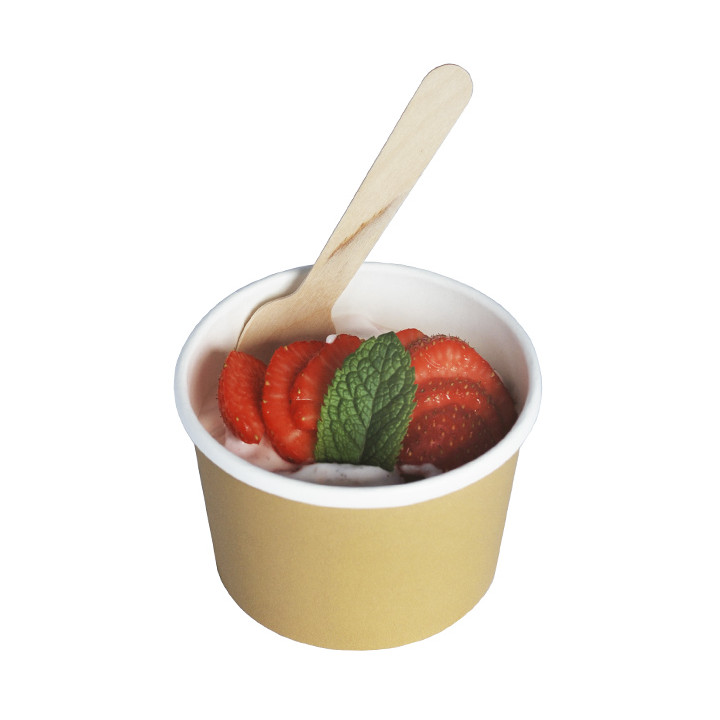 Kraft Carton Pot with White Border 250ml Ø9,0cm (500 Units)