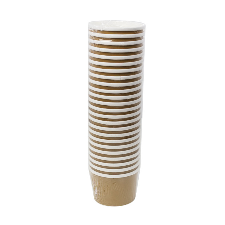 Kraft Carton Pot with White Border 250ml Ø9,0cm (500 Units)