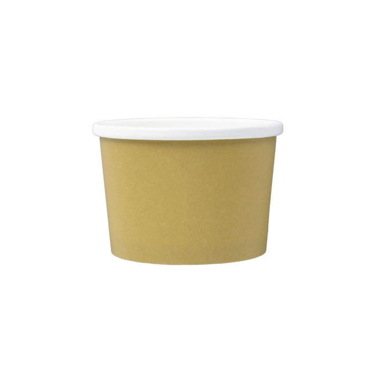 Kraft Carton Pot with White Border 250ml Ø9,0cm (500 Units)