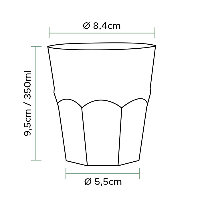 Reusable Unbreakable Cup PP Cocktail Clear Ø8,4cm 350ml (20 Units) 