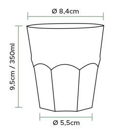 Reusable Unbreakable Cup PP Cocktail Clear Ø8,4cm 350ml (420 Units)