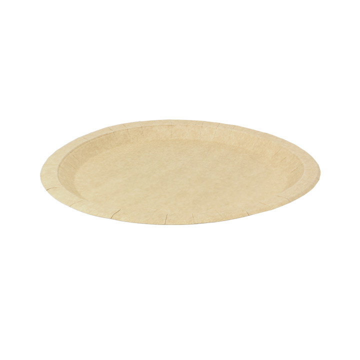 Paper Plate Round Greaseproof Shape Kraft Ø26cm 245g/m² (50 Units) 