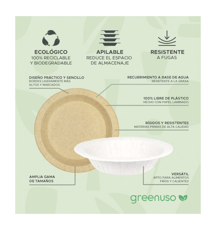Kraft Greaseproof Cardboard Plate Ø26cm 245g/m² for restaurants, catering and events