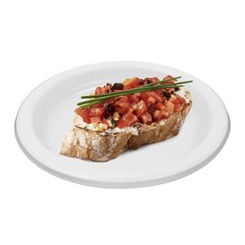 Reusable Plate Flat Economic PS White Ø16,5cm (25 Units) 