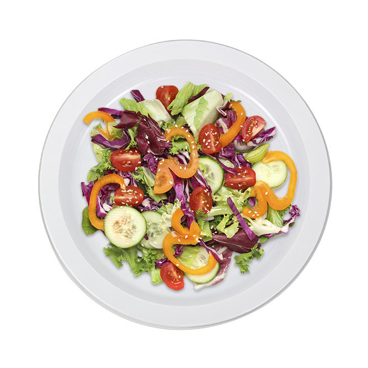 Reusable Plate Flat Economic PS White Ø22cm (300 Units)