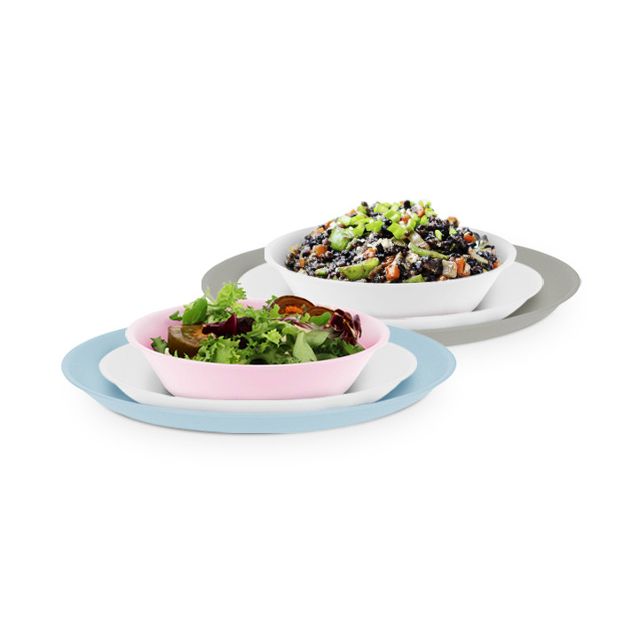 Reusable Plate Deep Durable PP Mineral Pink Ø18cm (54 Units)