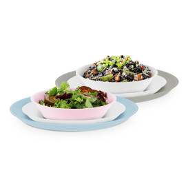 Reusable Plate Durable PP Mineral White Ø21cm (12 Units)