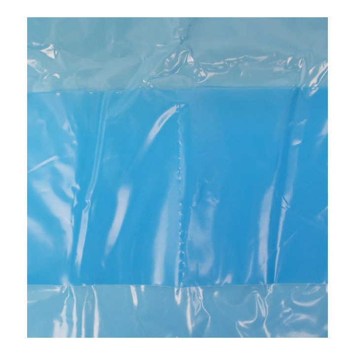 Disposable Lab Coat PE Back Closure Tie Belt Blue (10 Units) 