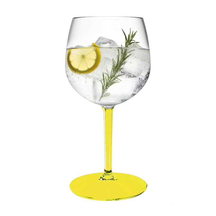 Reusable Durable Balloon Glas in TT Yellow Foot 580ml (1 Unit)