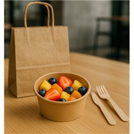 Multi-Food Bowl Kraft Cardboard 370ml Ø11,5cm (300 Units)