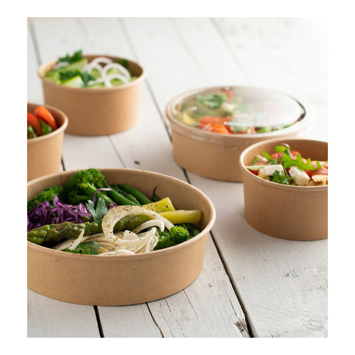 Salad Bowl Kraft Cardboard 1.000ml Ø16,6cm (300 Units)