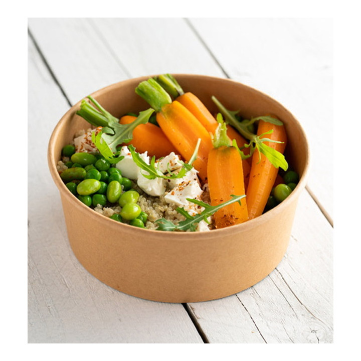 Salad Bowl Kraft Cardboard 1.000ml Ø16,6cm (50 Units)