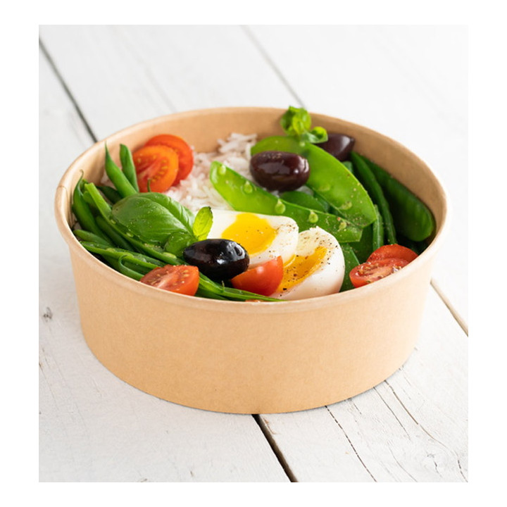 Salad Bowl Kraft Cardboard 1.300ml Ø18,5cm (50 Units)