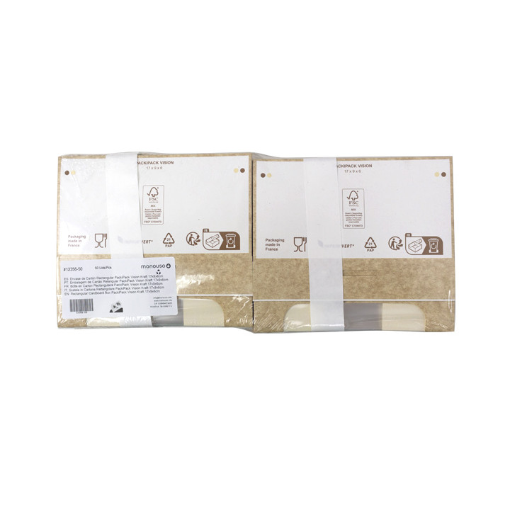 Rectangular Cardboard Box PackiPack Vision Kraft 17x9x6cm (50 Units)