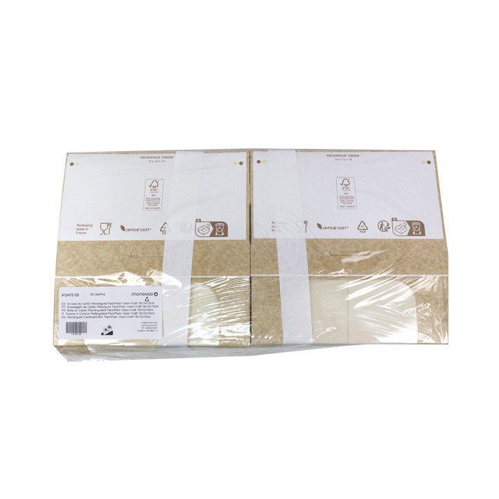 Rectangular Cardboard Box PackiPack Vision Kraft 19x10x10cm (X Units)