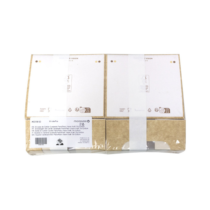 Square Cardboard Box PackiPack Vision Kraft 13x12x5cm (50 Units)