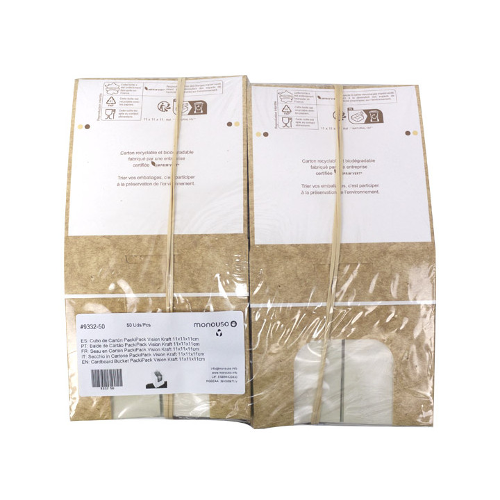 Cardboard Bucket PackiPack Vision Kraft 11x11x11cm (X Units)