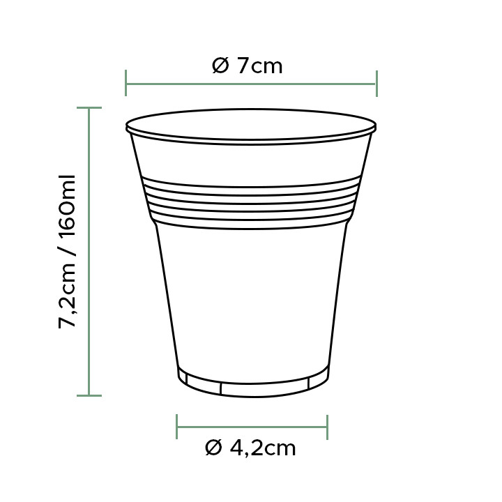 Plastic Cup PS Vending Clear 160 ml (100 Units)
