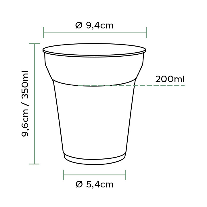 Compostable PLA Cup Clear 350ml (50 Units)  