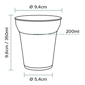 Compostable PLA Cup Clear 350ml (800 Units)  