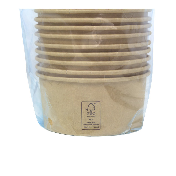 Multi-Food Bowl Kraft-Kraft Cardboard 370ml Ø11,5cm (300 Units)