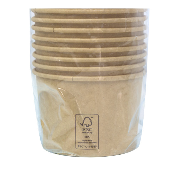 Multi-Food Bowl Kraft-Kraft Cardboard 550ml Ø11,5cm (300 Units)