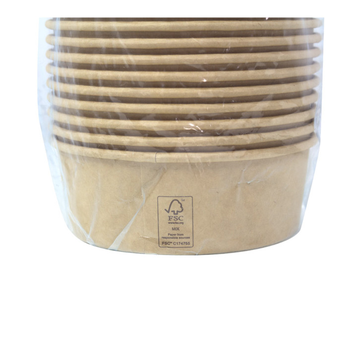 Salad Bowl Kraft-Kraft Cardboard 600ml Ø15,0cm (50 Units)