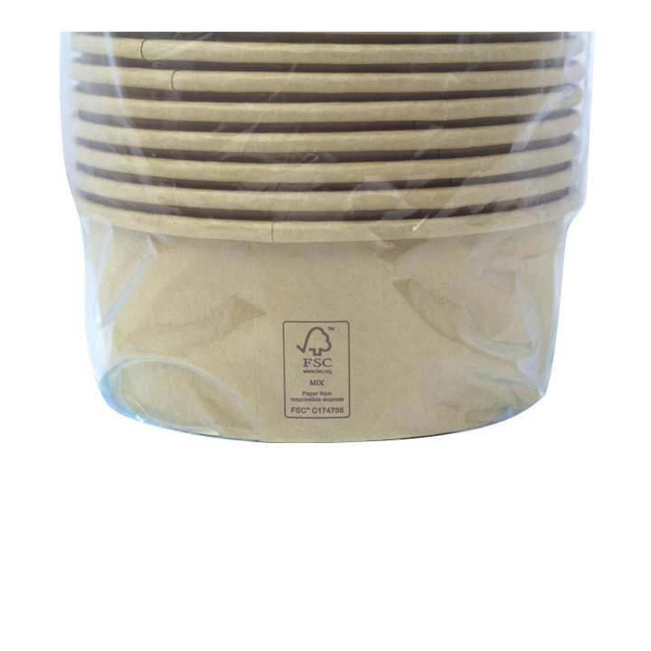 Salad Bowl Kraft-Kraft Cardboard 750ml Ø15,0cm (50 Units)