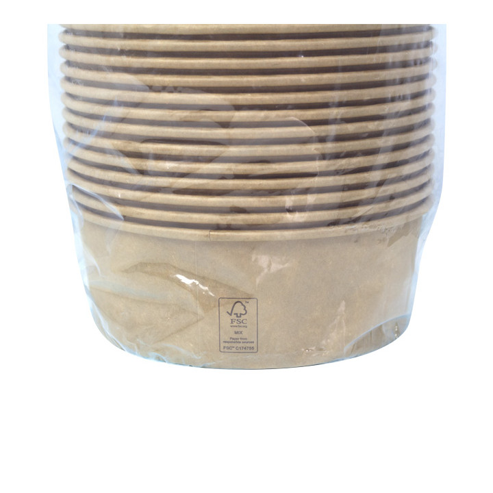 Salad Bowl Kraft-Kraft Cardboard 1.300ml Ø18,5cm (50 Units)