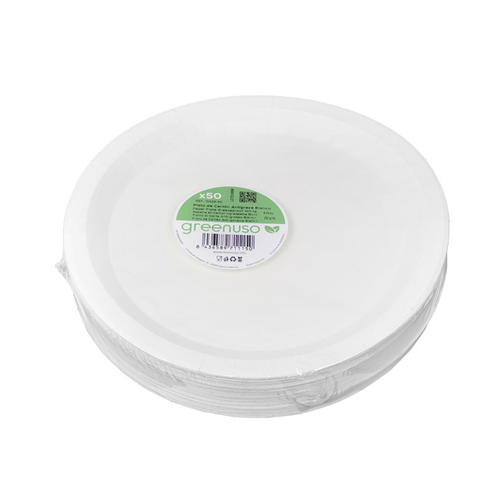 Paper Plate Round White  Ø26cm 250g/m² (50 Units) 