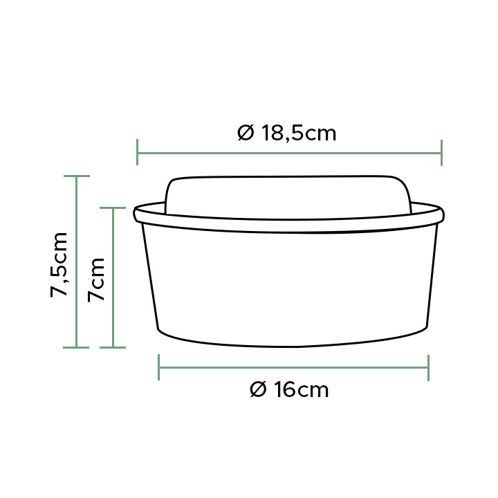 Paper Kraft-Kraft Soup Bowl with PET Lid 1.300ml (240 Units)