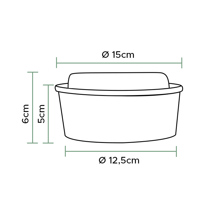 Paper Kraft-Kraft Soup Bowl with PET Lid 500ml Ø15cm (50 Units)