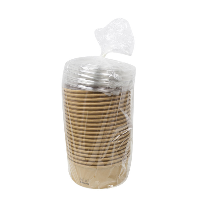 Paper Kraft-Kraft Soup Bowl with PET Lid 1.300ml (240 Units)