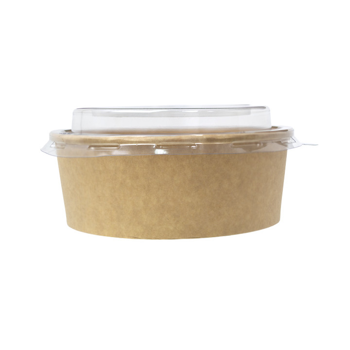 Paper Kraft-Kraft Soup Bowl with PET Lid 500ml Ø15cm (50 Units)