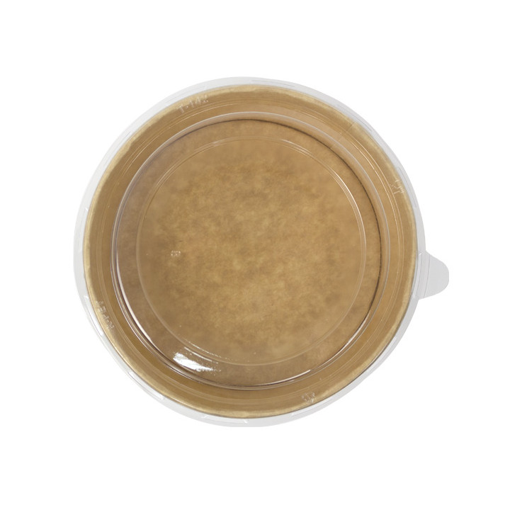 Paper Kraft-Kraft Soup Bowl with PET Lid 500ml Ø15cm (50 Units)