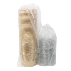 Paper Kraft-Kraft Soup Bowl with PET Lid 500ml Ø15cm (250 Units)