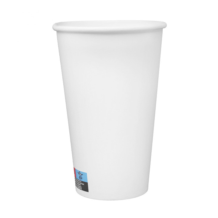 Paper Cup White 16 Oz/500ml Ø9cm (25 Units) 