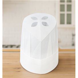 Disposable Chef Hat Pinstripe "TST" White (100 Units)