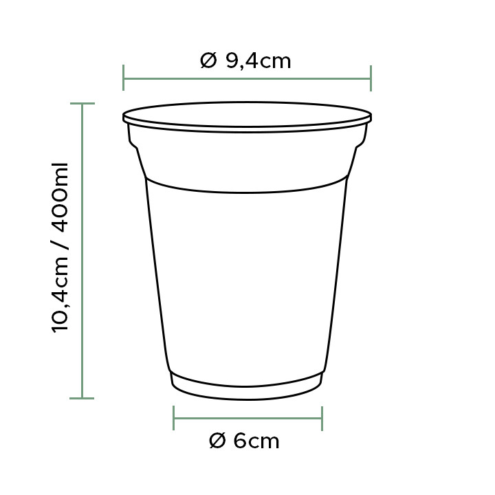 Compostable PLA Cup Clear 310ml Ø7,8cm Ø7,8cm (1250 Units)