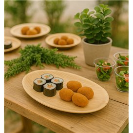 Palm Leaf Tray Oval Shape 26x16x2,5cm (200 Units)
