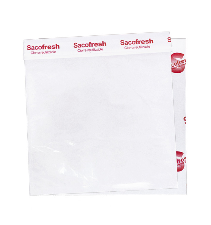 Reusable PE-Paper Bags with Adhesive Flap Sacofresh Red 30x25cm (100 Units)