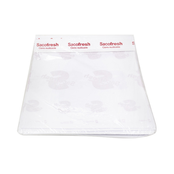 Reusable PE-Paper Bags with Adhesive Flap Sacofresh Red 30x25cm (1.200 Units)