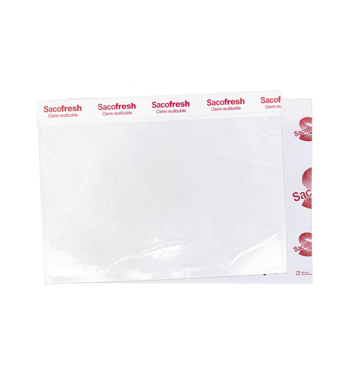 Reusable PE-Paper Bags with Adhesive Flap Sacofresh Red 30x36cm (100 Units)
