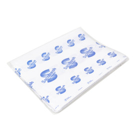 PE-Paper Bags with Adhesive Flap Sacofresh Blue 30x36cm (100 Units)