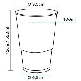 Compostable PLA Cup Clear 250ml Ø7,3cm (500 Units)