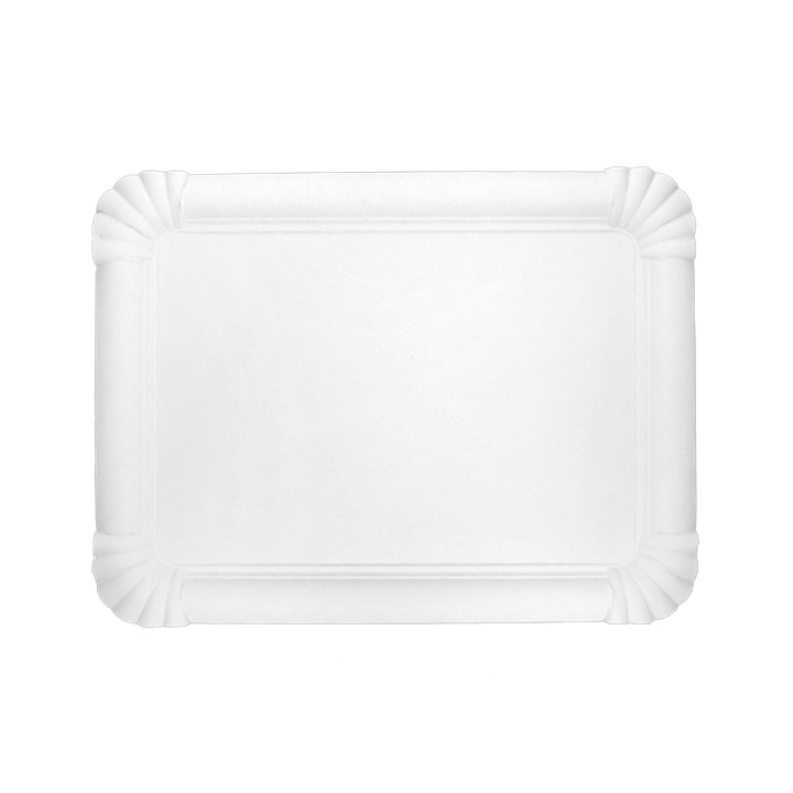 Paper Tray Rectangular shape White 18x24cm (50 Units)
